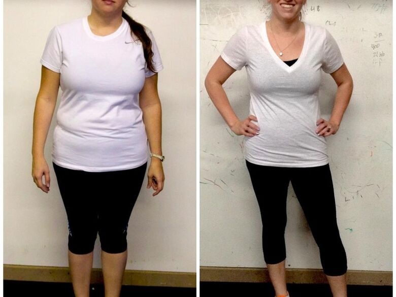 Dziewczyna przed i po odchudzaniu na diecie Dukana